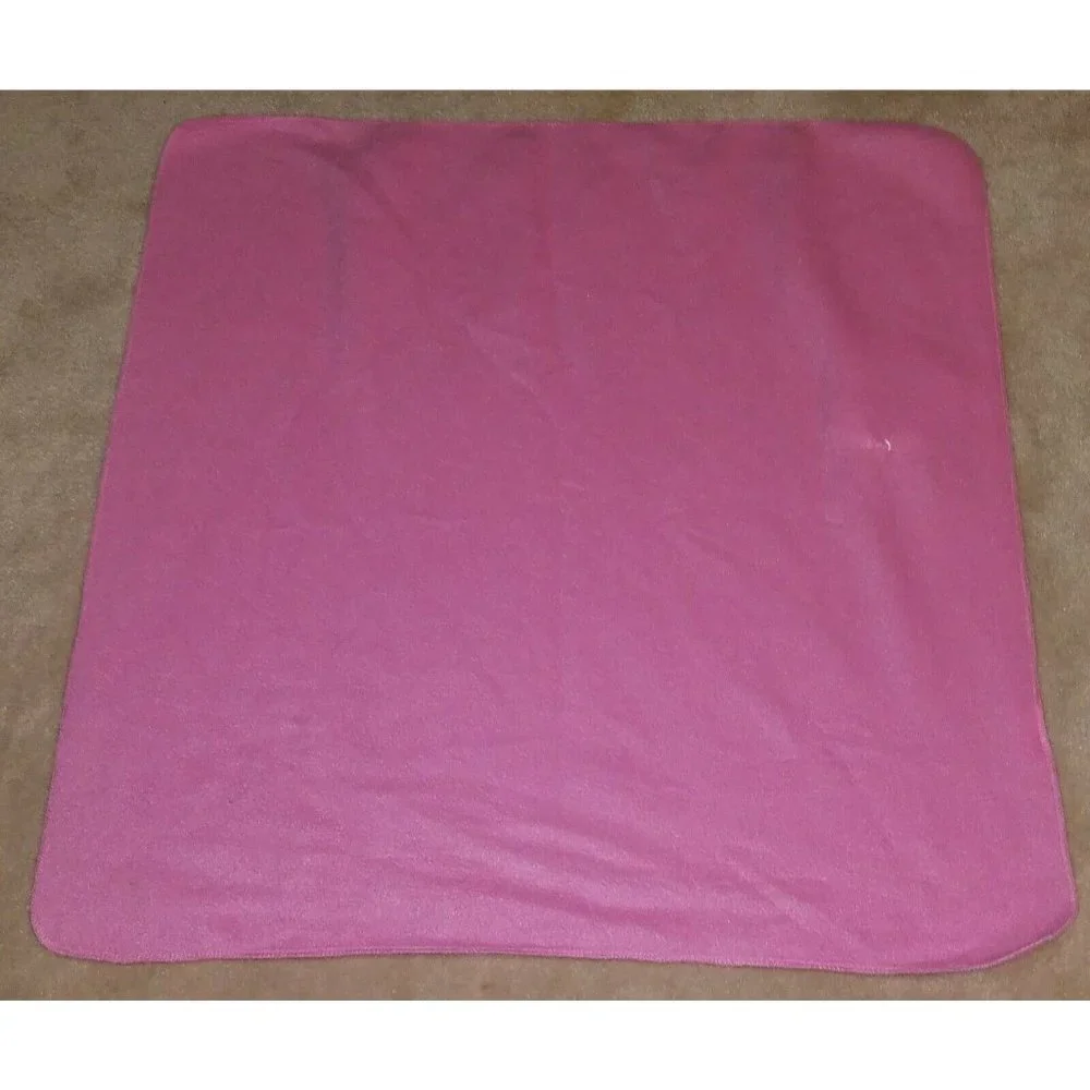 Baby Boom Pink Fleece Blanket Soft Lovey Girl White Bow